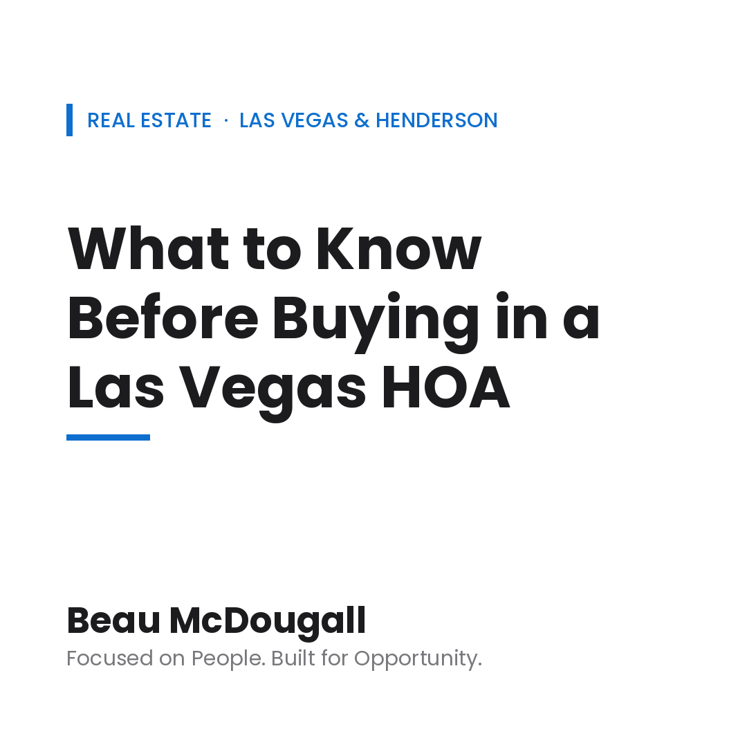 What to Know Before Buying in a Las Vegas HOA